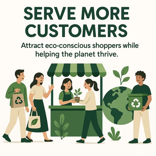 Serve more customersAttract ecoconscious shoppers while helping the planet thrivemake the color background white-1
